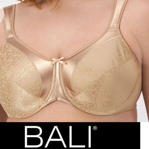 38DDD MINIMIZER BALI SATIN LININGS NUDE TAN BRA 3562 38F 38 F DDD LIKE NEW